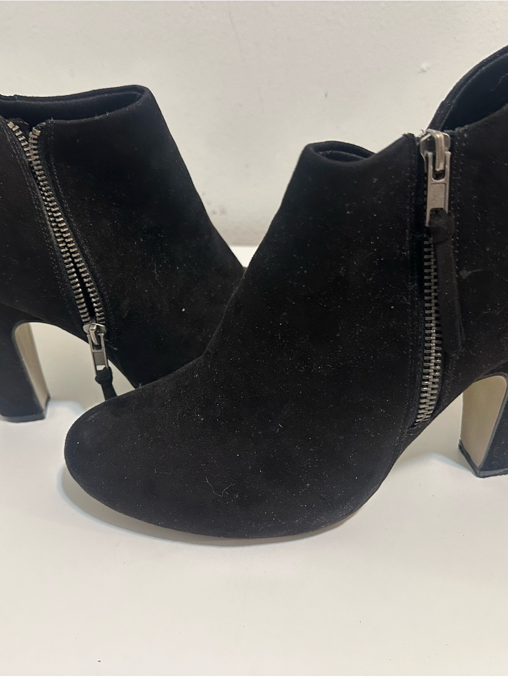 Madden Girl Black Suede Side-Zip Ankle Booties